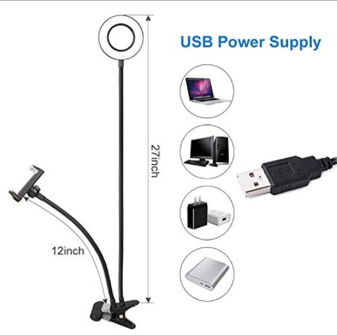 Ringligh with phone holder