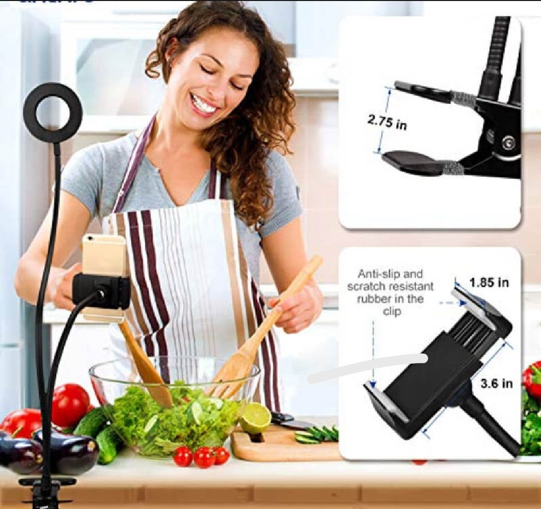Ringligh with phone holder